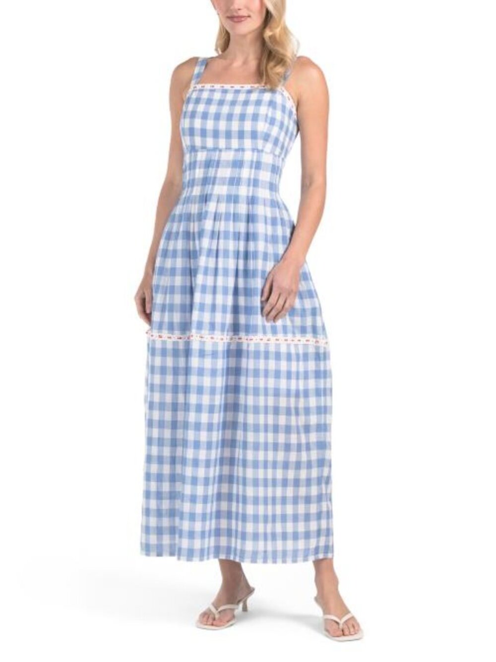 LEA Americana Sleeveless Maxi Dress With Lace Ribbon Trim